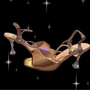 Elegant Gold Strappy Heels